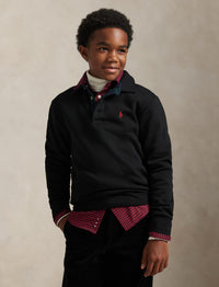 Sweat col polo à motif écossais - Polo Black