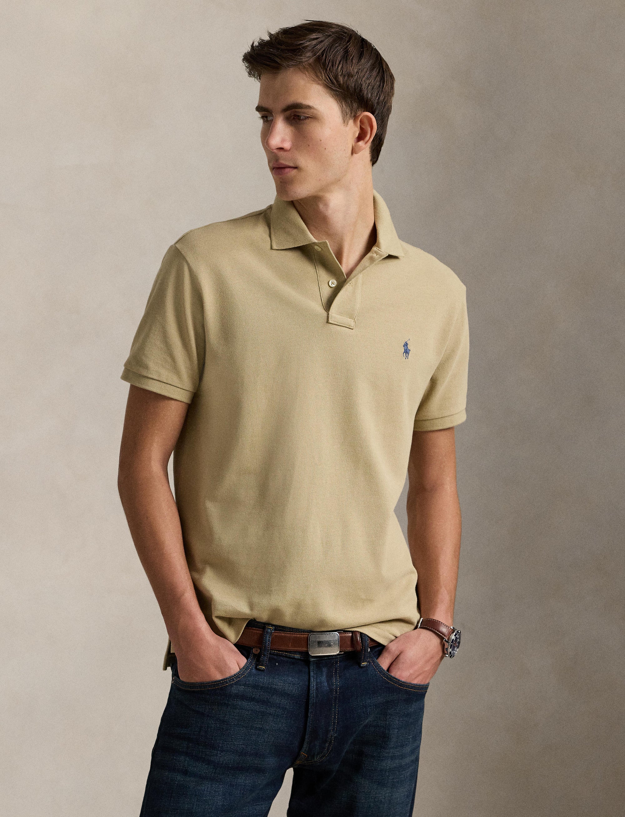 Polo coton piqué Slim Fit - Coastal Beige