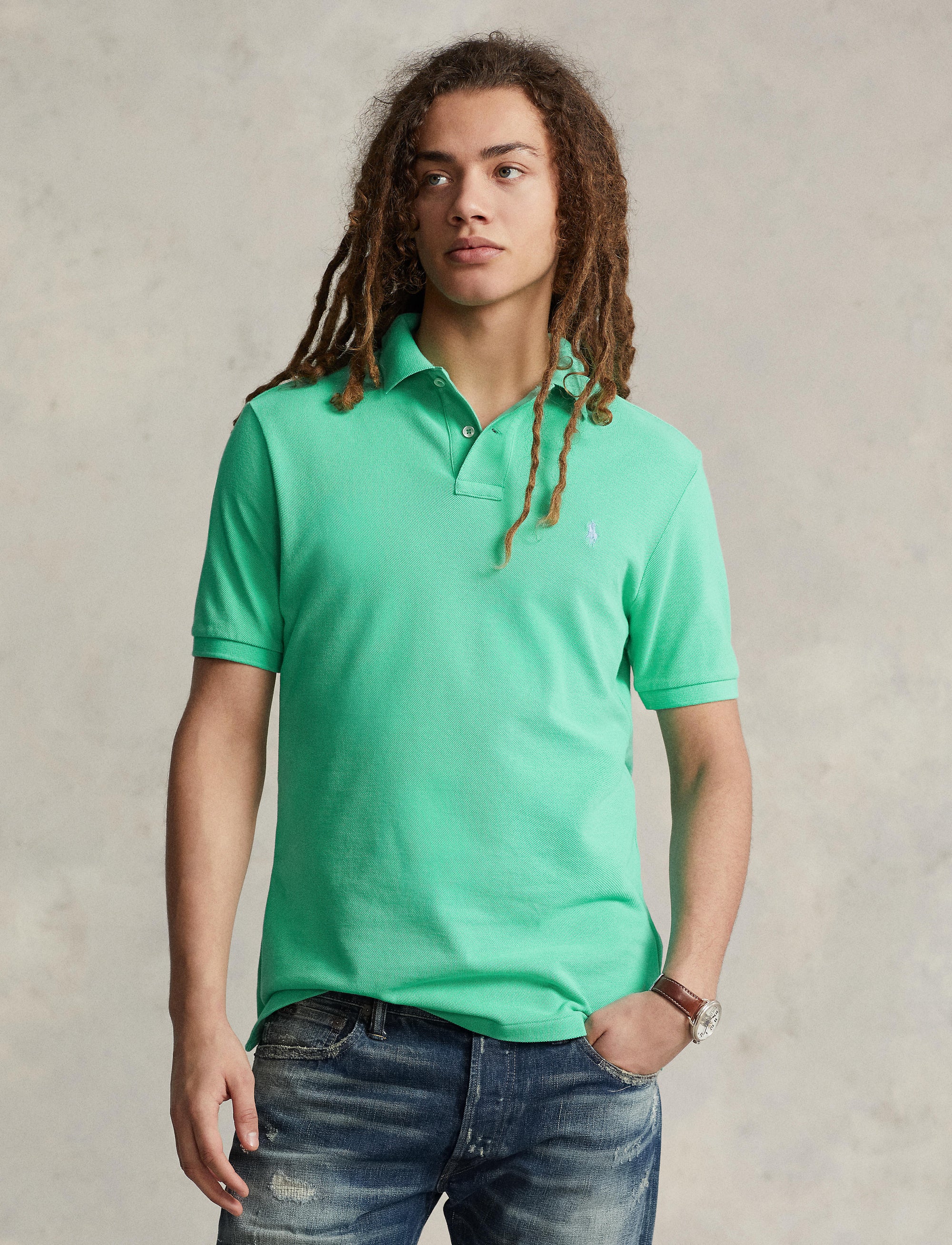 Polo coupe classique en coton piqué - Sunset Green