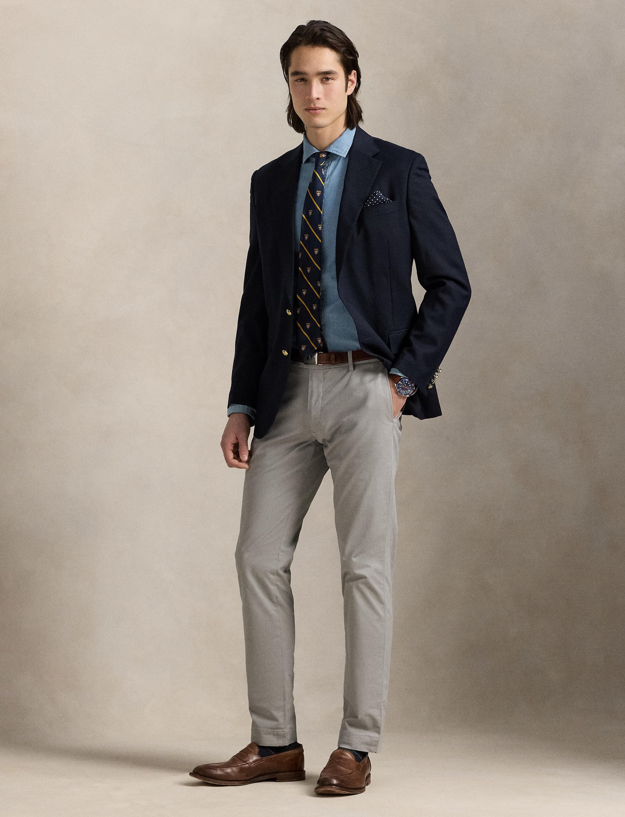 Greenwich Slim Fit chino trousers - Grey Fog