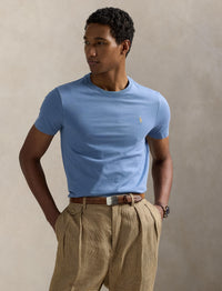 T-shirt col rond jersey Custom Slim Fit - Channel Blue