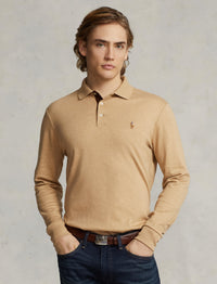 Polo ajusté en coton doux - Classic Camel Heather
