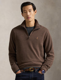 Pull demi-zippé côtelé Estate - Nutmeg Brown Heather