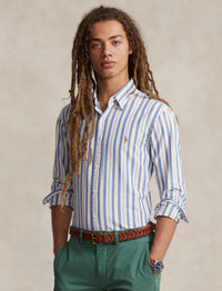 Chemise Oxford cintrée à rayures - Blue, White & Multicolore