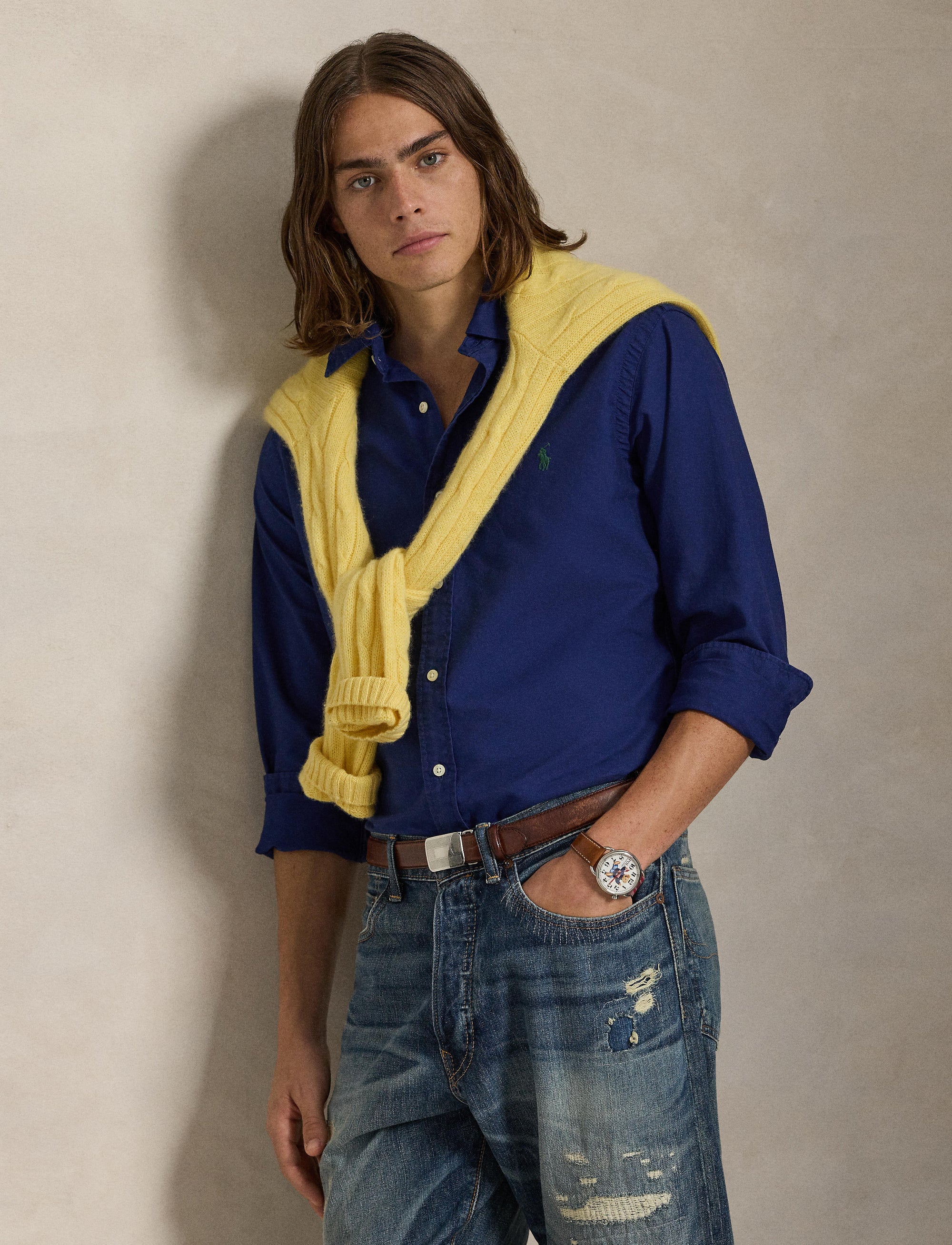 Chemise Oxford Slim Fit teinte en pièce - Freshwater