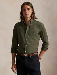 Chemise ajustée en popeline grattée - Ranger Green