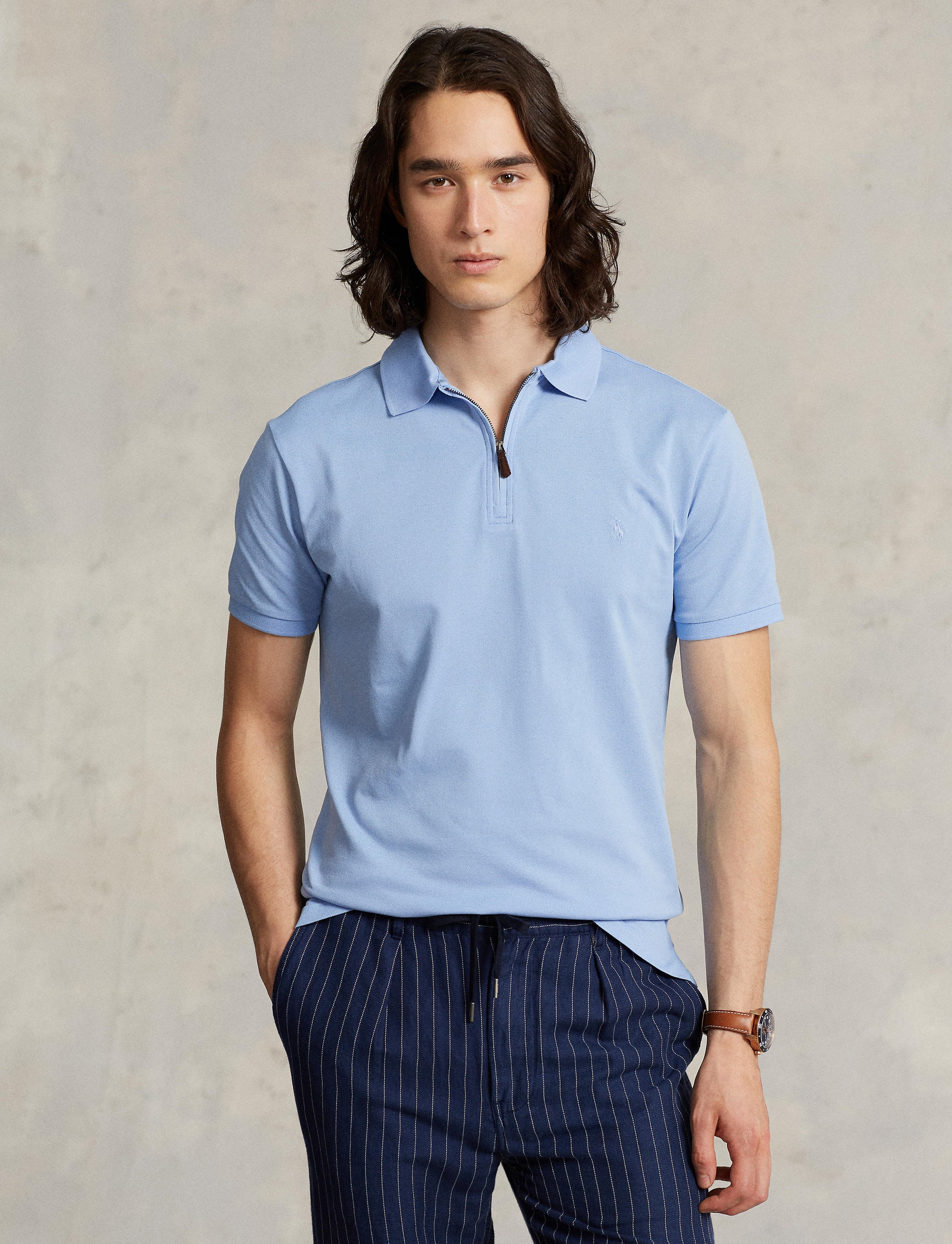 1pcs / NEW // AUSTIN BLUE/C7156 POLO SHIRT SHORT SLEEVE SSKCCMSLM5
