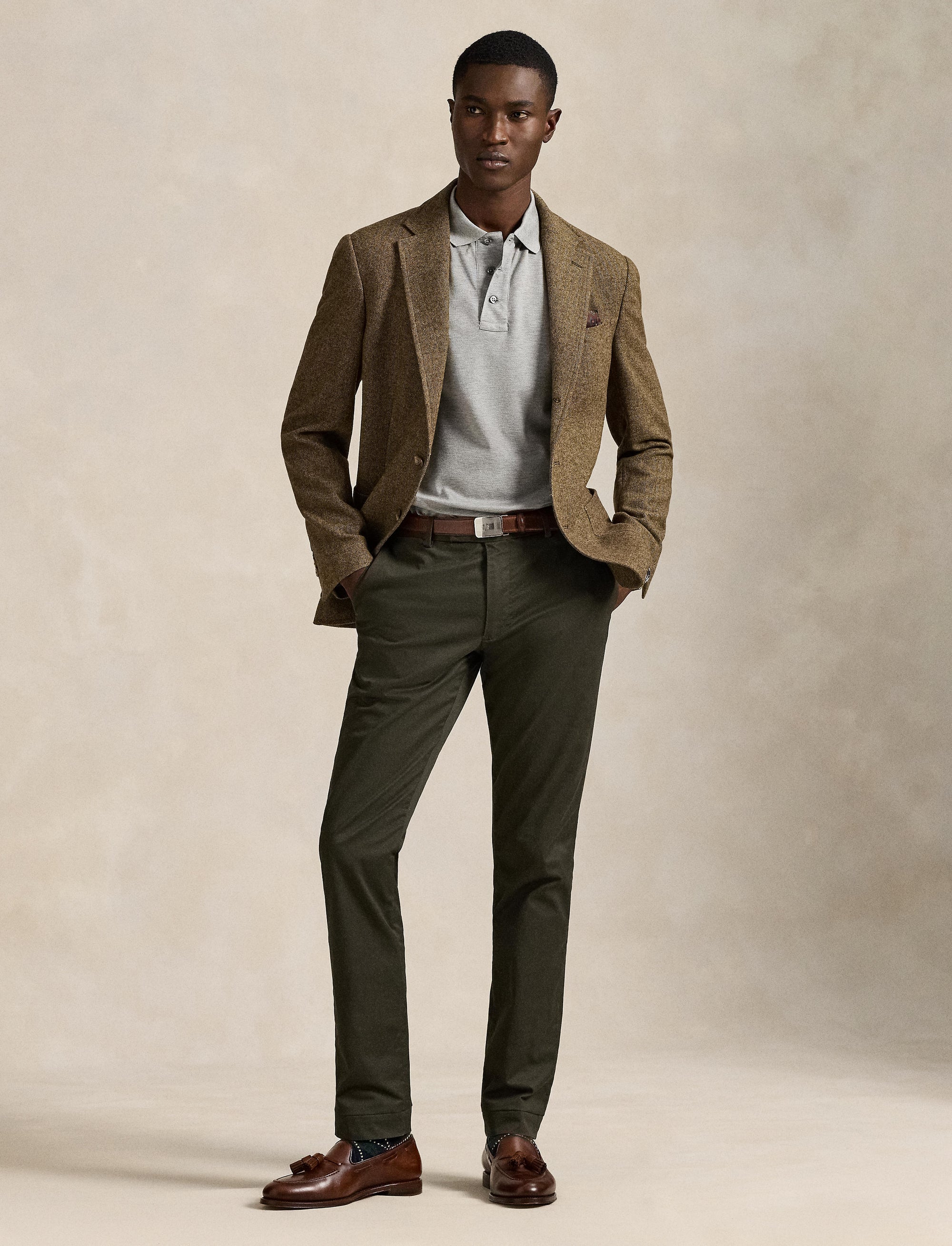 Pantalon en sergé slim stretch - Canopy Olive