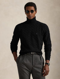 Pull col roulé torsadé en laine - Polo Black