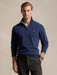Pull demi-zippé côtelé Estate - Spring Navy Heather & Barclay Heather Int