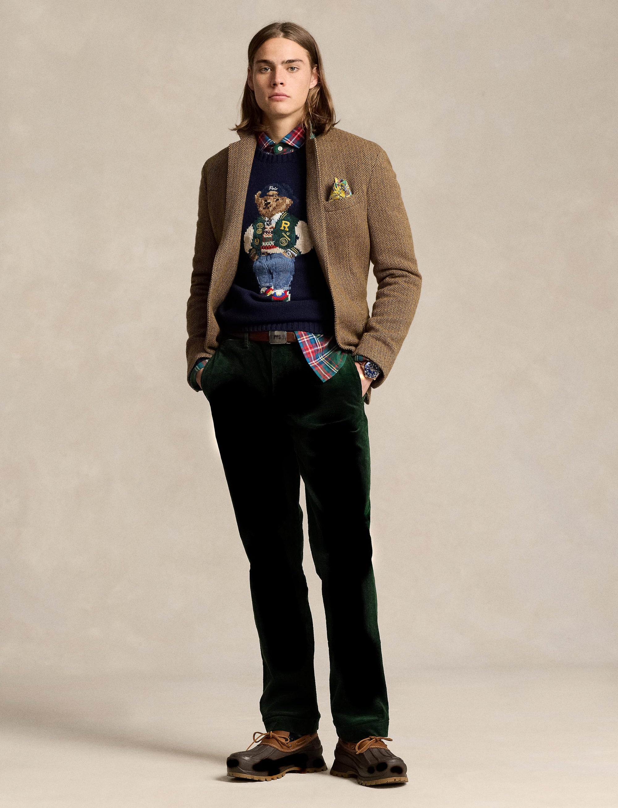 Pantalon droit velours côtelé stretch - College Green