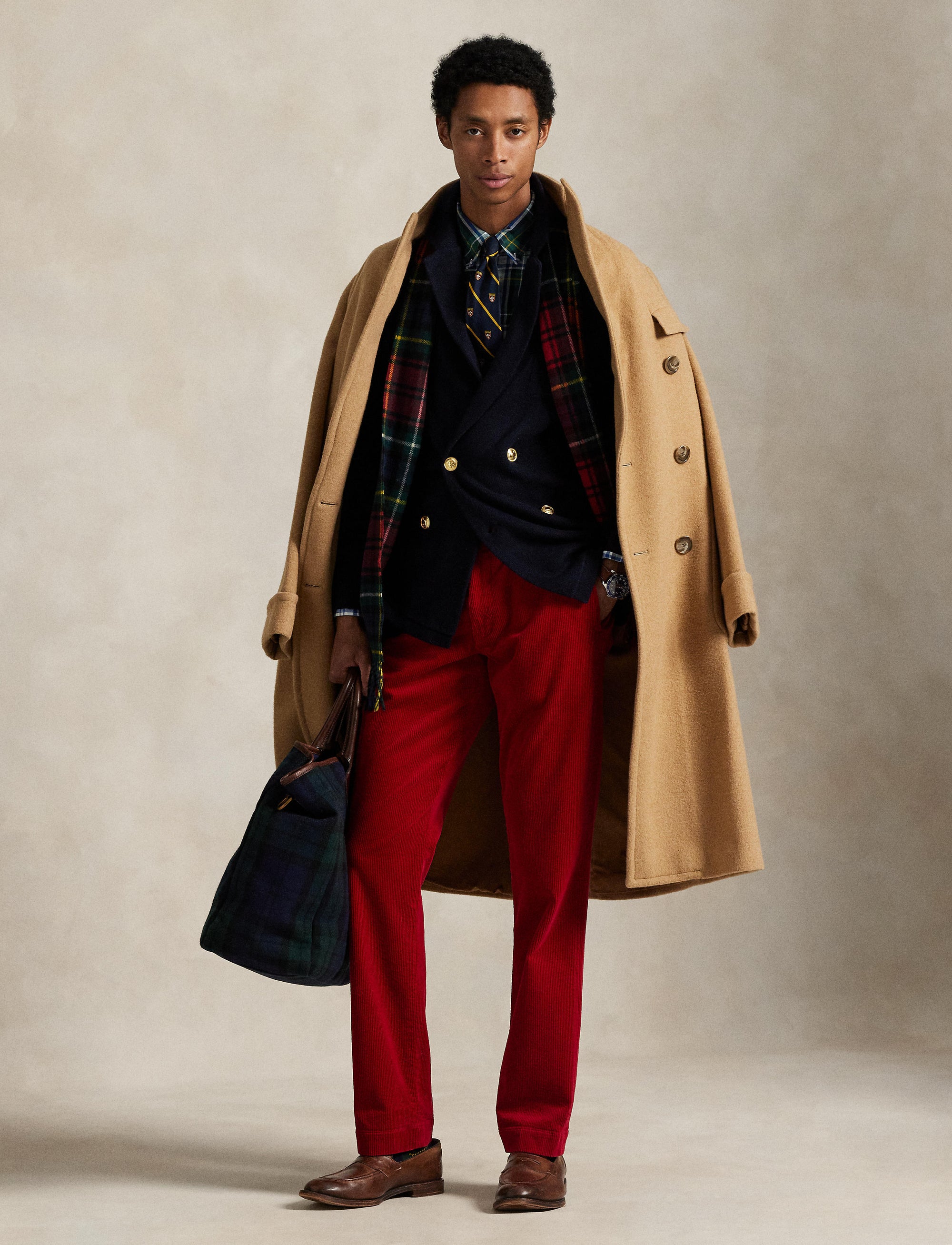 Stretch corduroy straight-leg trousers - Ralph Red X