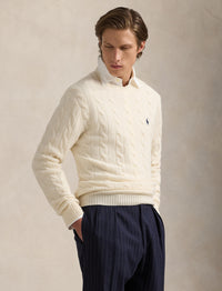 Pull en laine torsadée - Antique Cream
