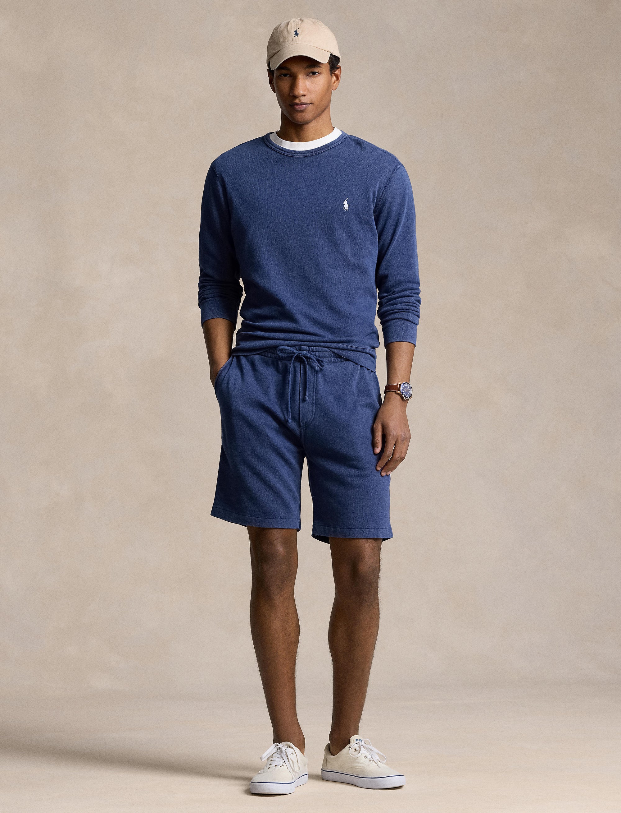 Short en molleton de coton éponge - Newport Navy