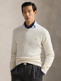 Pull col rond texturé en laine - Cream Tonal Pp