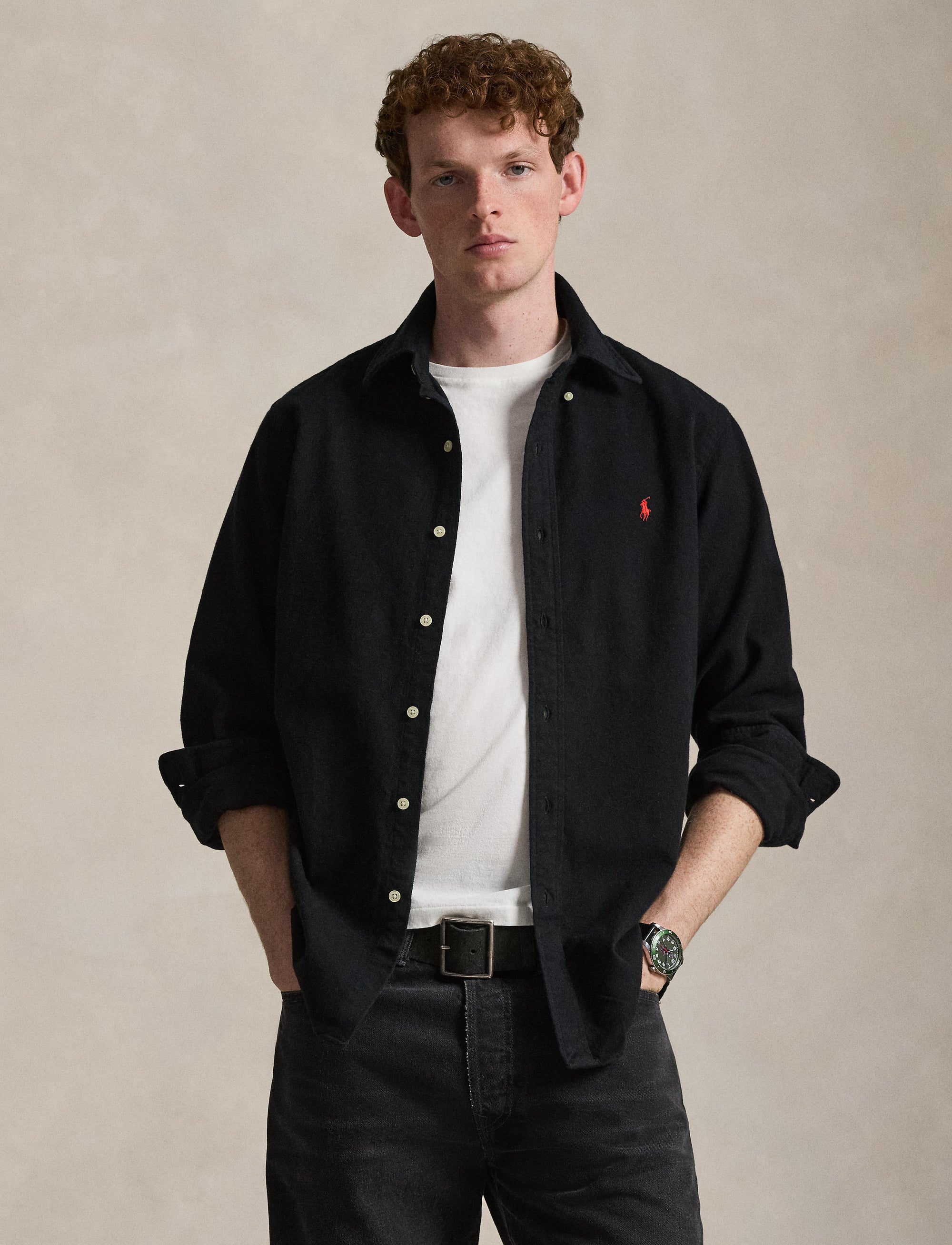 Chemise ajustée en flanelle grattée - Polo Black