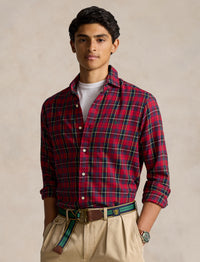 Chemise écossaise ajustée en sergé - Red, Navy & Multicolore