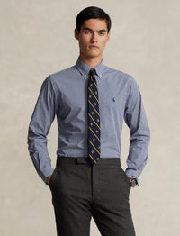 Chemise Custom Fit vichy popeline  - Navy & White