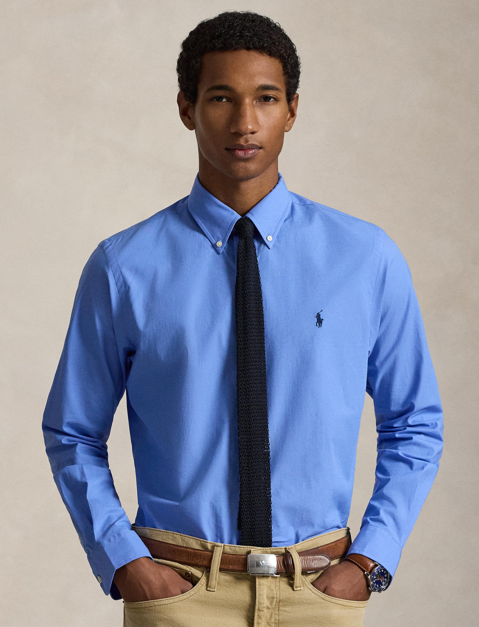 Chemise en popeline stretch Classic Fit - Harbor Island Blue