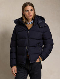 Decker down jacket in wool - Navy Collection