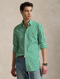 5pcs / NEW // 6792E SCARAB GREEN/WHITE SPORT SHIRT LONG SLEEVE CUBDPPCS