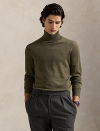 Pull à col roulé en laine lavable - Cargo Olive Heather