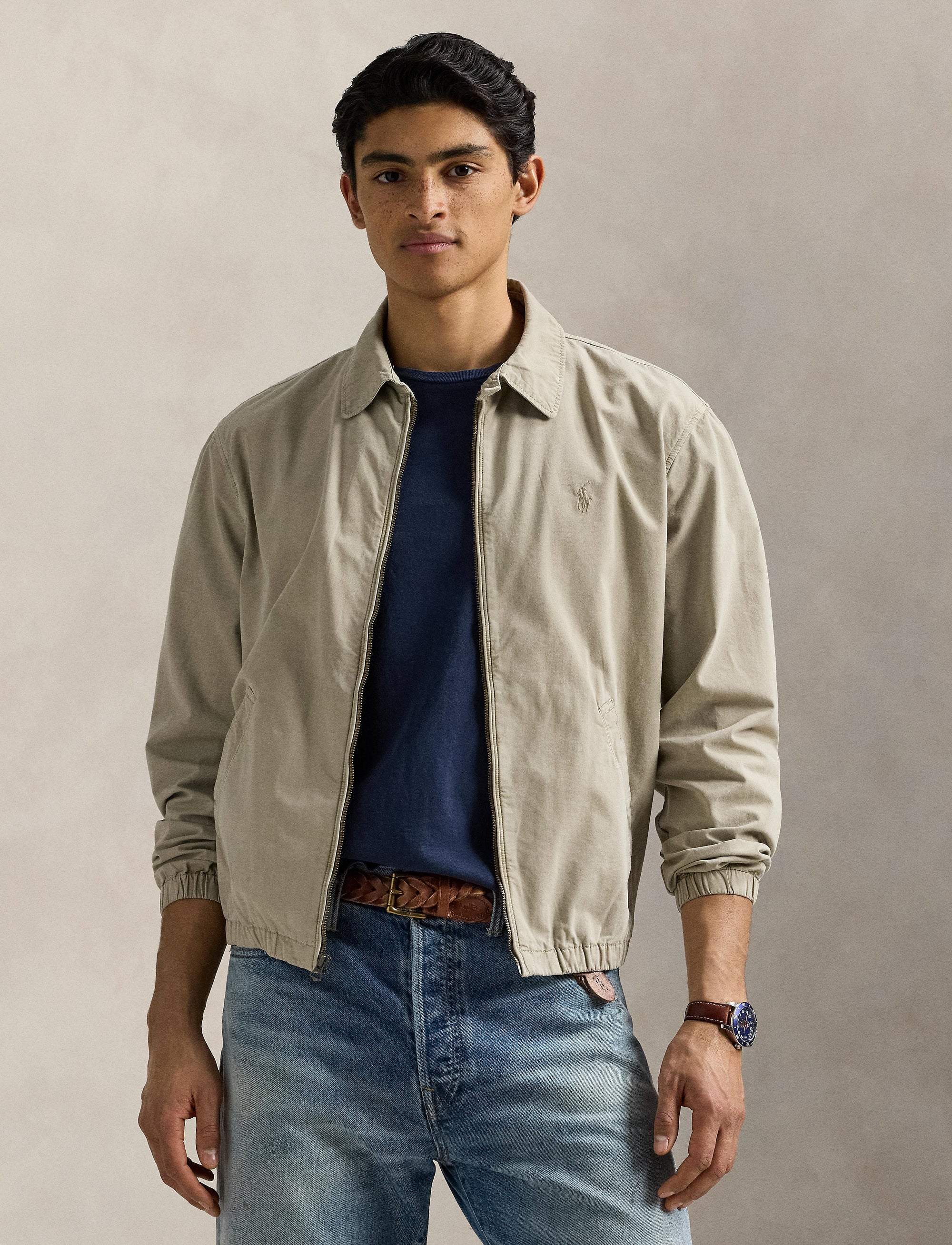 Veste Bayport en popeline teinte - Olive