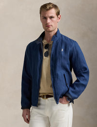 Bedford reversible jacket in linen blend - Rustic Navy & Collection Navy