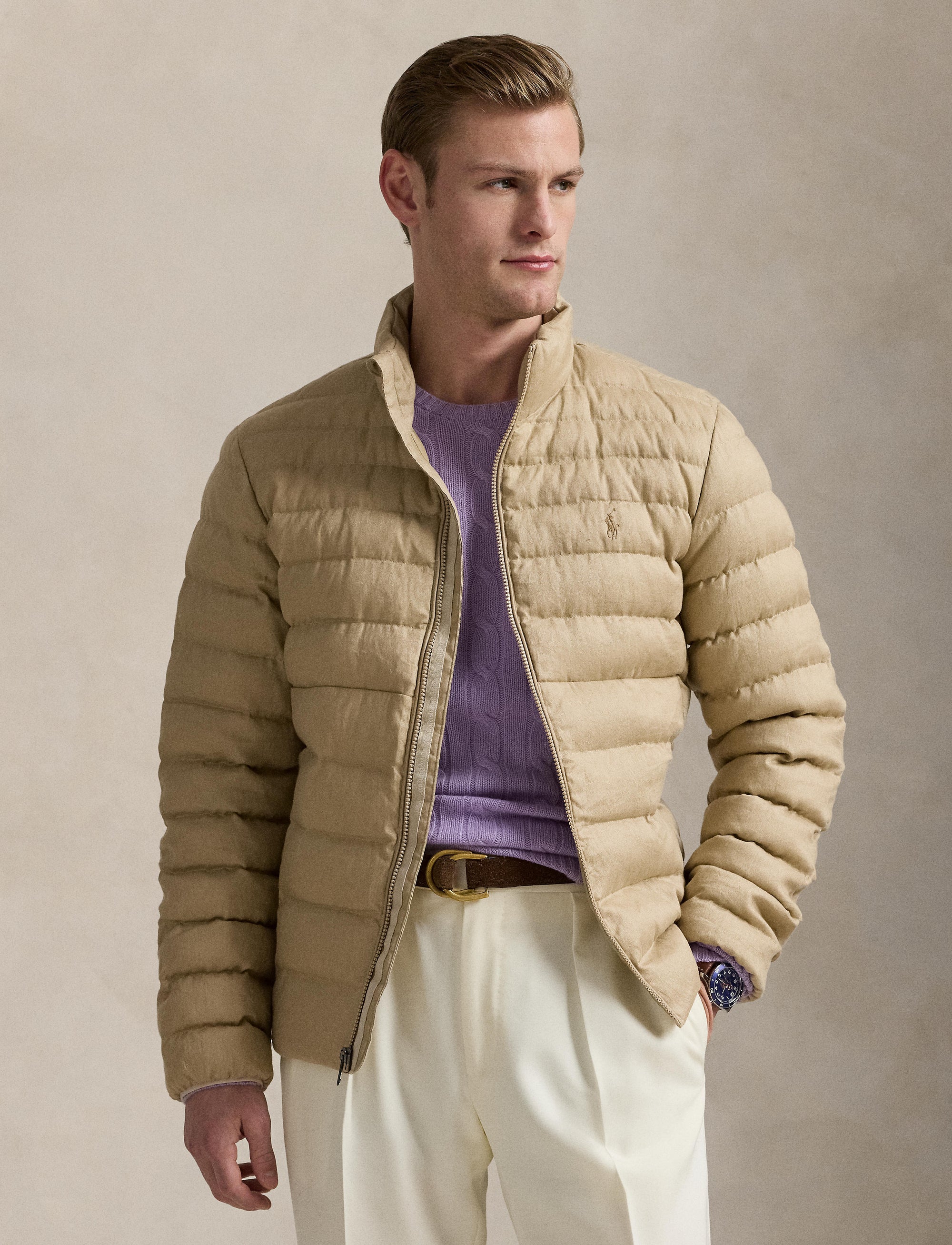 La veste matelassée Colden en lin - Coastal Beige