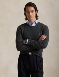 Pull col rond en laine  - Dark Charcoal Heather