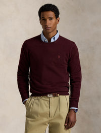 Pull col rond en laine  - Aged Wine Heather