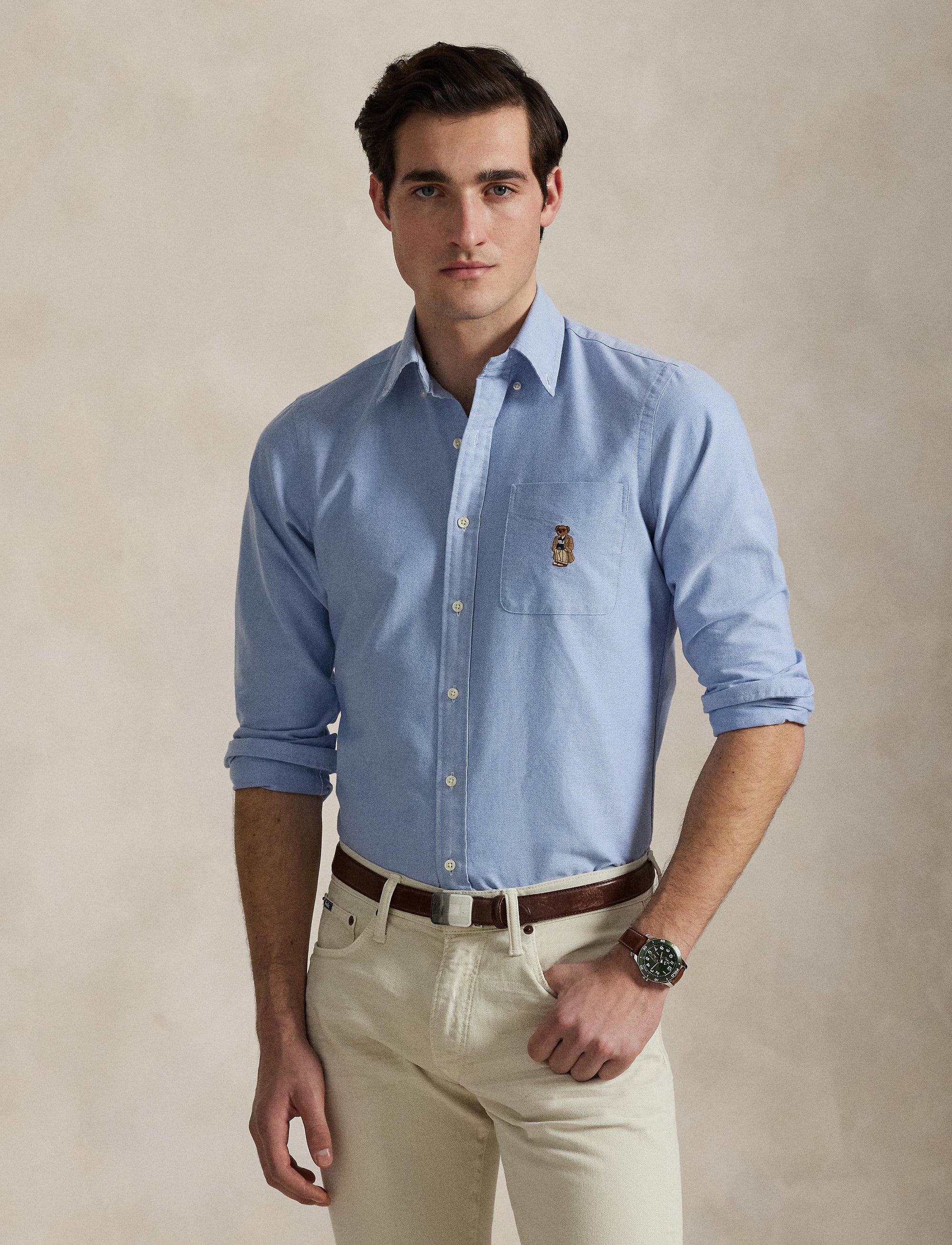 Chemise de sport à motif ours - Bleu