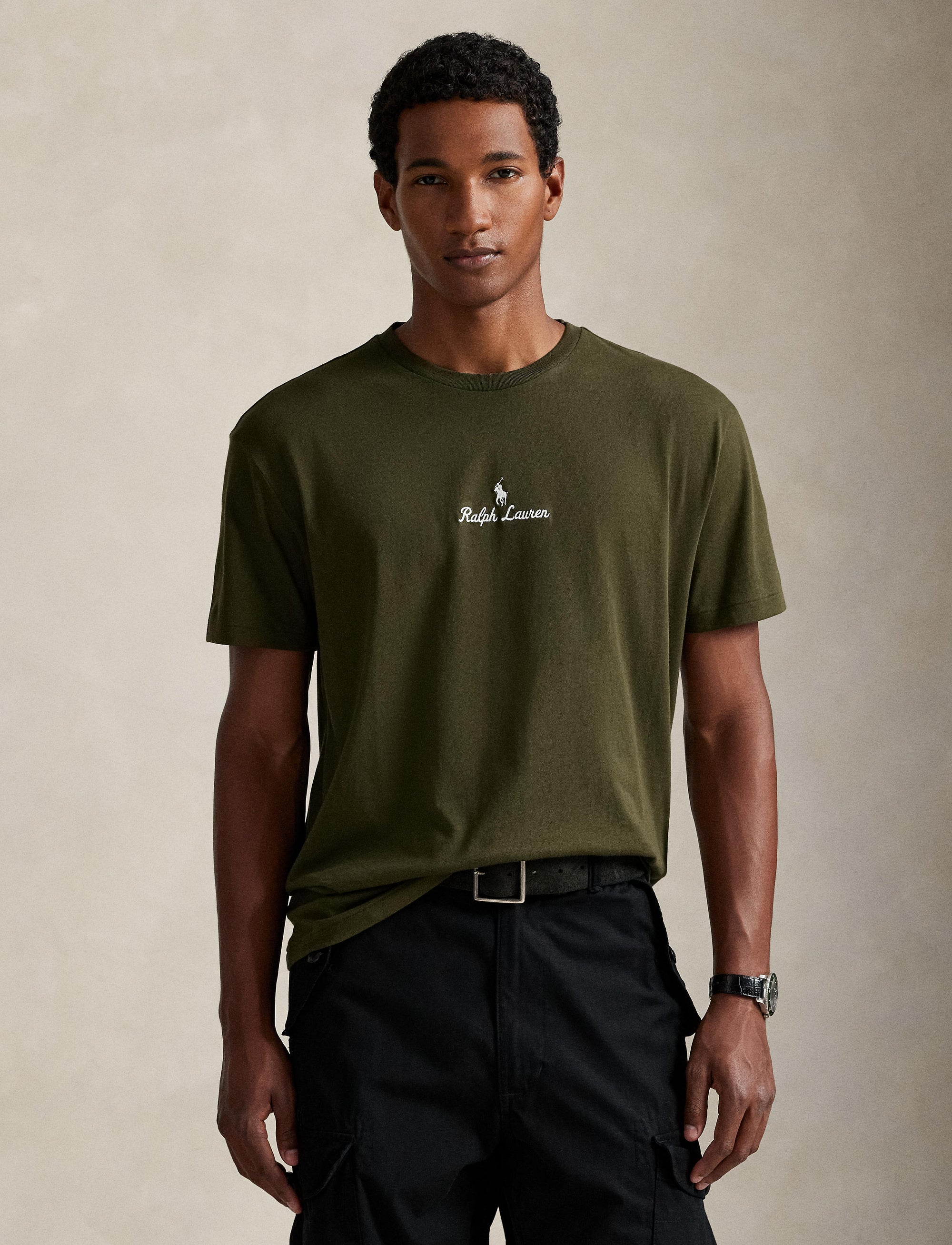 T-shirt à logo en jersey Classic Fit  - Company Olive