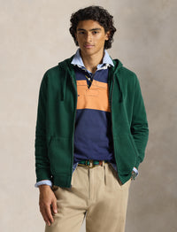 Sweat à capuche zippé teint en pièce - Frond Green