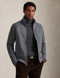 Veste zippée intégrale - Gris chiné