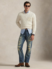Pull Polo Ralph Lauren Yankees en laine - Cream Combo