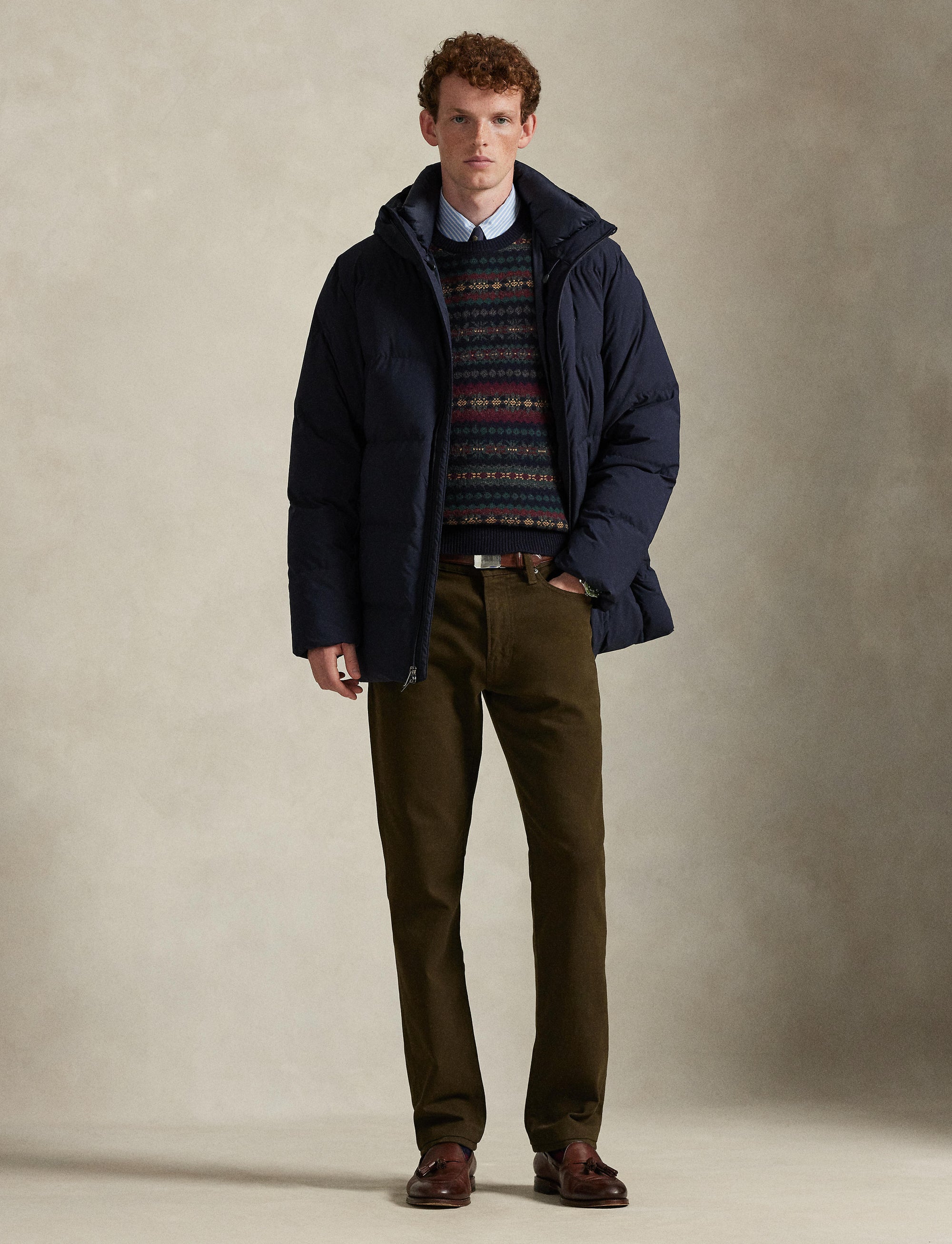Pantalon slim droit Varick en sergé stretch - Dark Brown