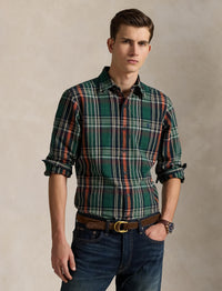 Chemise Oxford ajustée écossaise - Pine, Wine & Multicolore