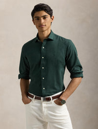 Chemise performance Custom Fit sergé - Landmark Green Heather