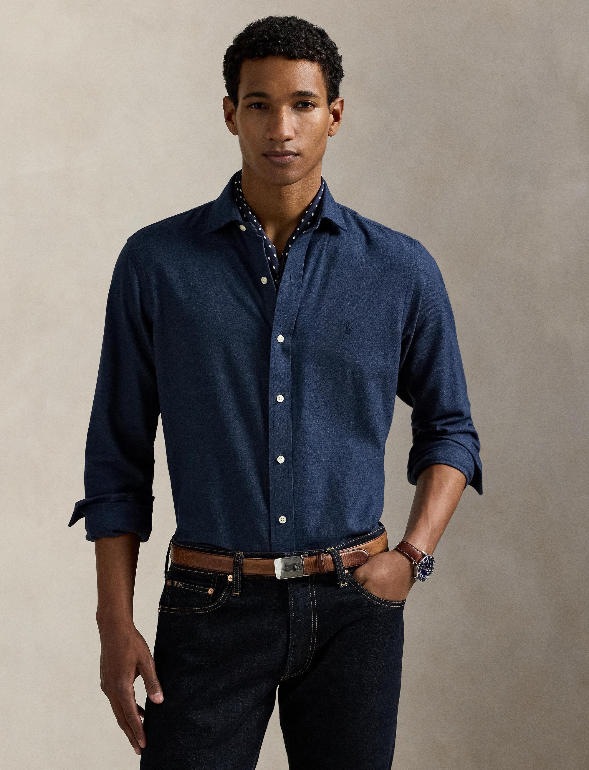 8pcs / NEW // 6545O MEDIEVAL BLUE HEATHER SPORT SHIRT LONG SLEEVE CUESTPPCS