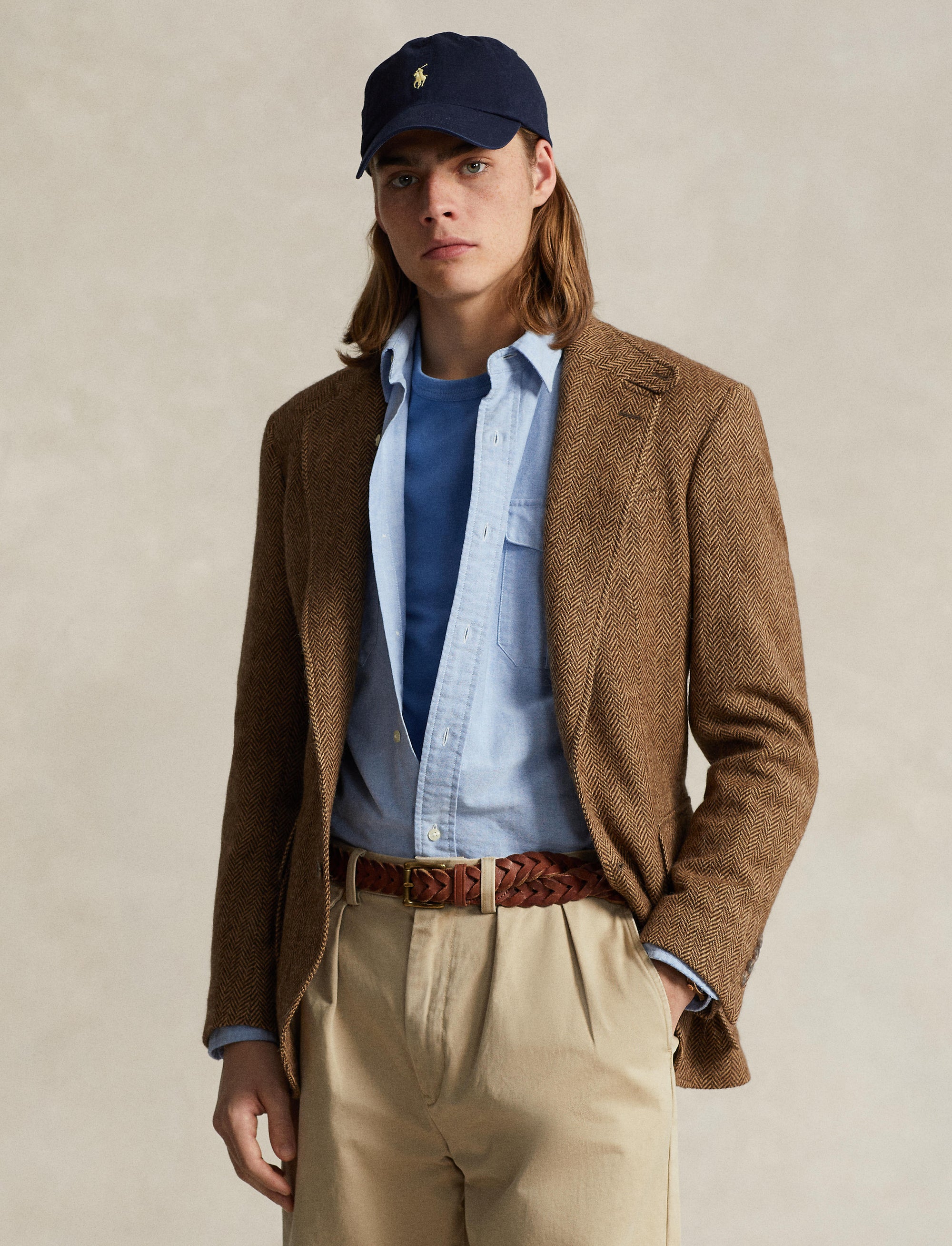 La veste RL67 à chevrons en laine - Brown & Camel