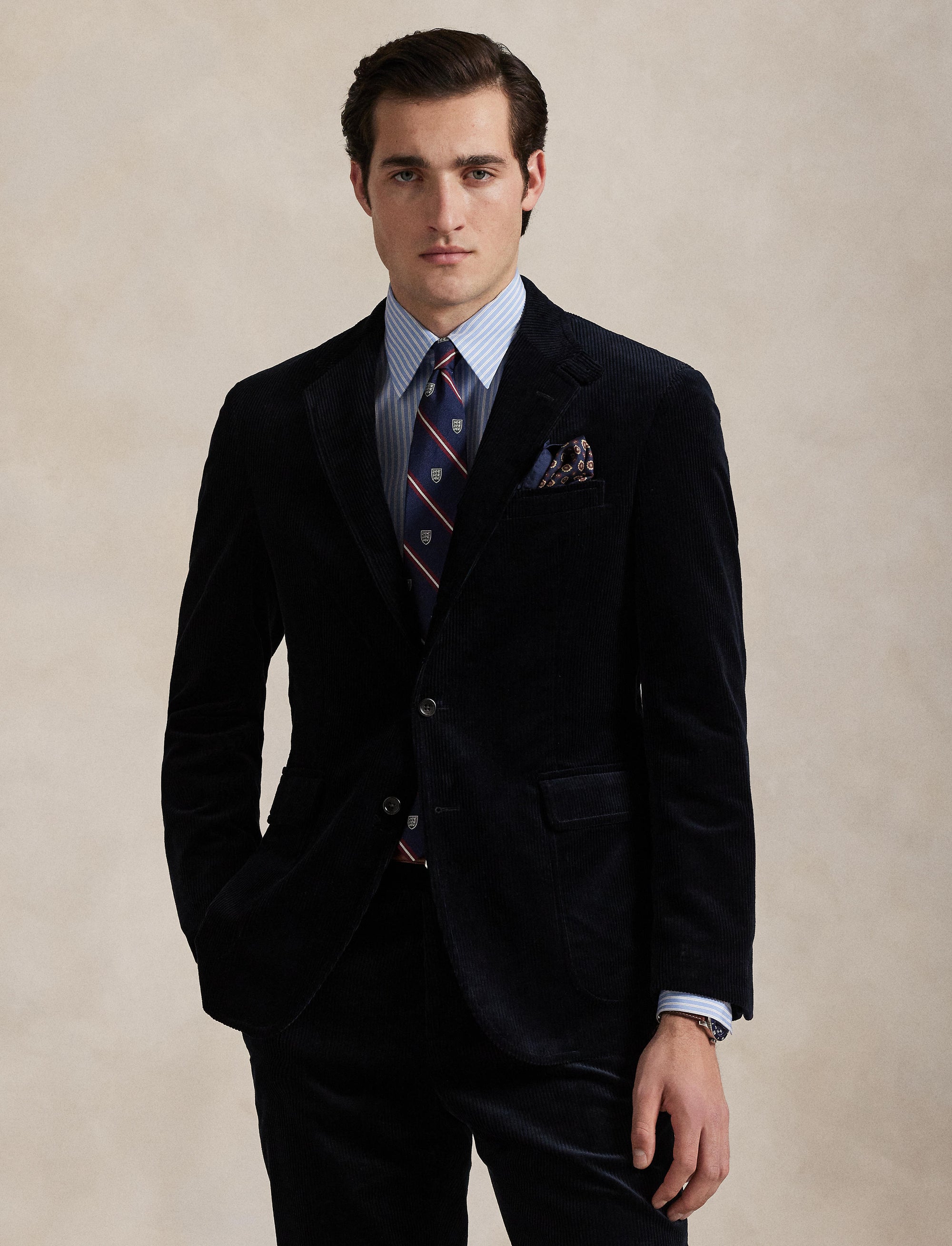 Veste Polo Tailored Fit velours côtelé - Fall Navy
