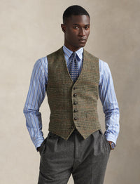 Gilet en tweed écossais - Loden & Multicolore