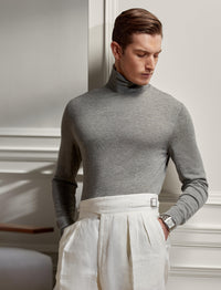 Pull col roulé en cachemire - Gris