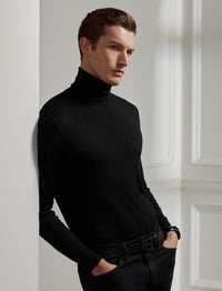 Pull à col roulé en cachemire - Classic Black