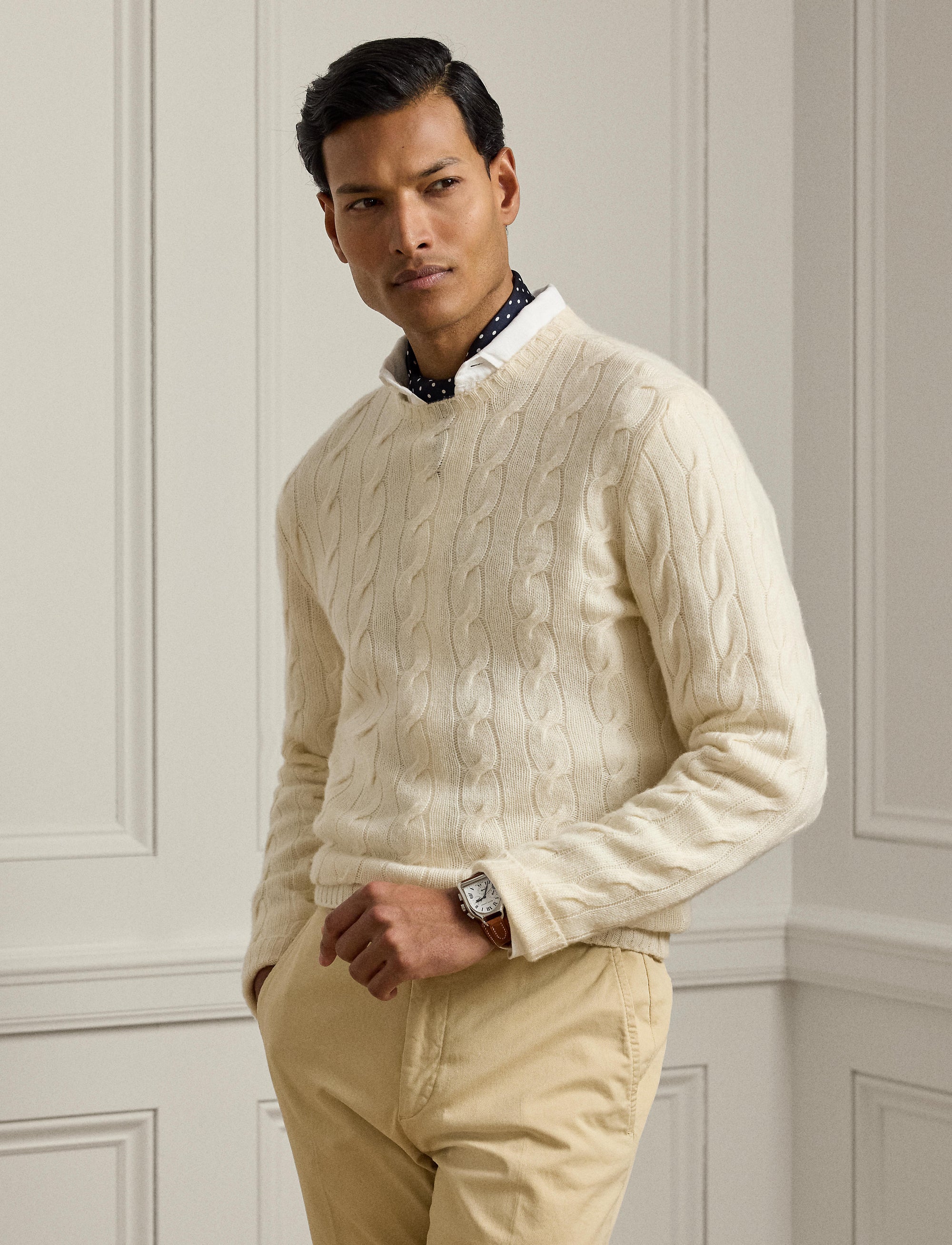 Pull en cachemire torsadé - Classic Cream