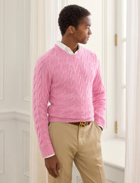 Pull en cachemire torsadé - Classic Pale Pink