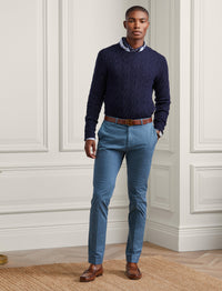Slim-fit stretch chino trousers - Stone