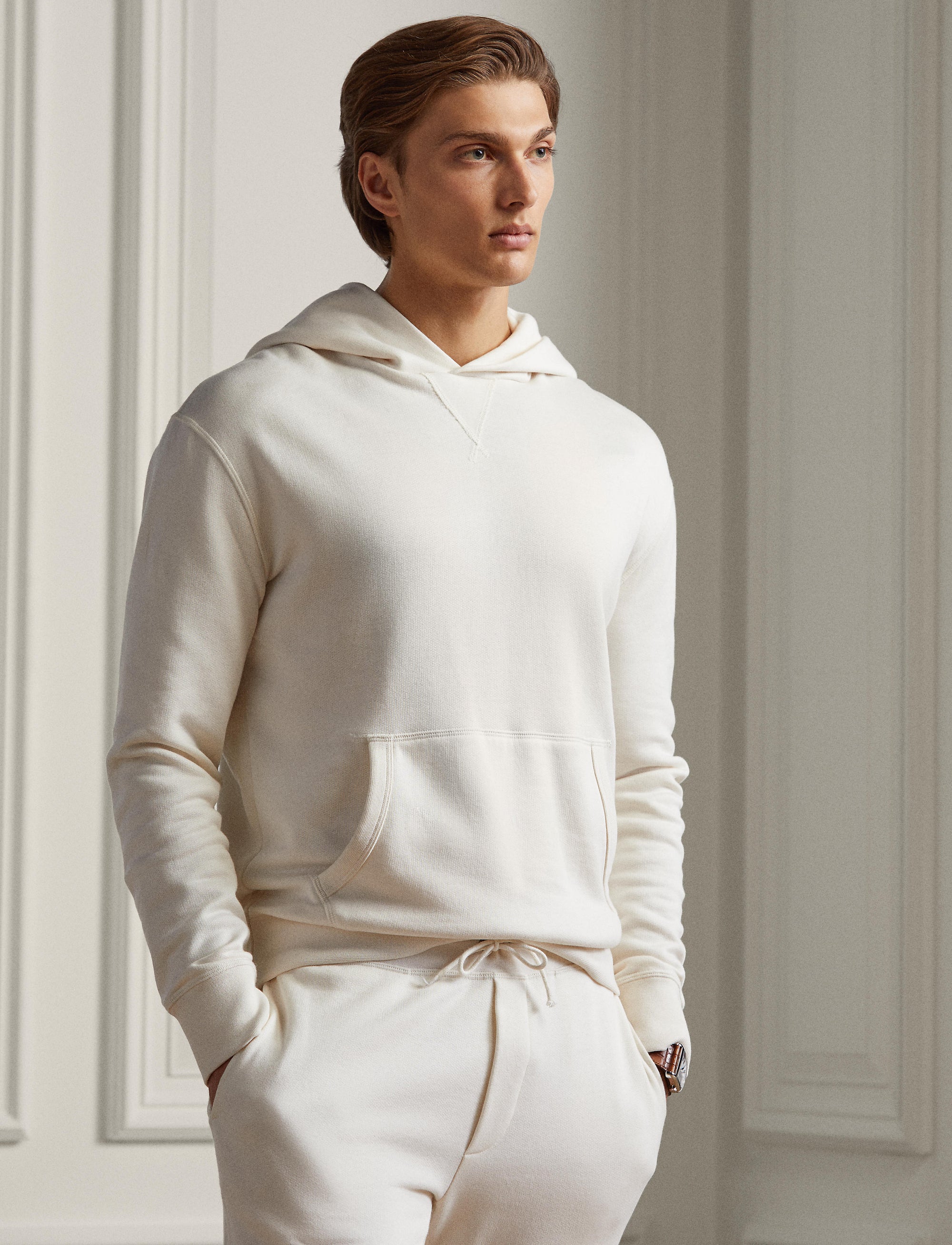 Sweat à capuche en molleton - Classic Cream