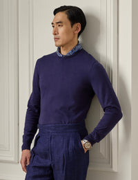 Pull col rond en coton - Spring Navy